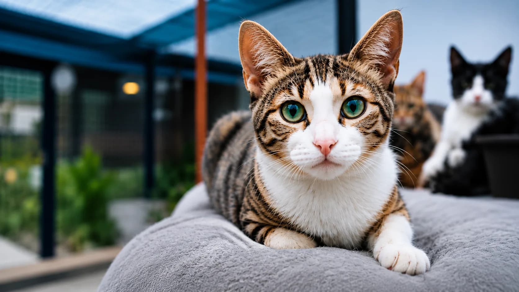 Retrato cercano de un gato, símbolo de impacto y compasión